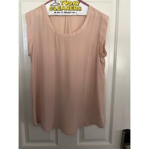 Anthropologie Pleione Women's pink Sleeveless Shirt Top business casual Size L